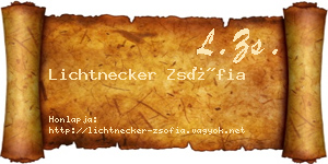 Lichtnecker Zsófia névjegykártya